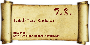 Takács Kadosa névjegykártya